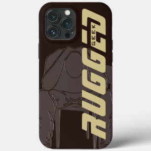 brown Rugged Geek Man Holding Head   Thinking Man iPhone 13 Pro Max Case