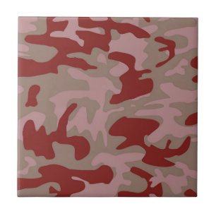 Brown Rust Camo Camouflage Ceramic Tile