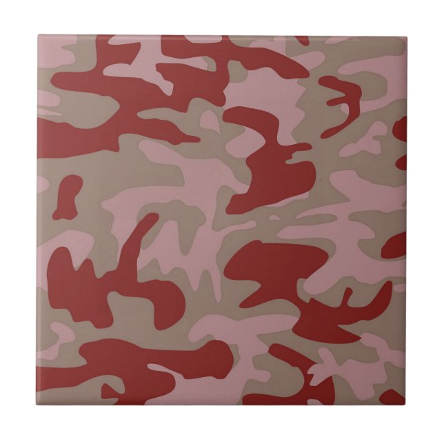 Brown Rust Camo Camouflage Ceramic Tile (Front)