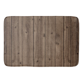 Brown Rustic Beautiful Wood Texture Bath Mat
