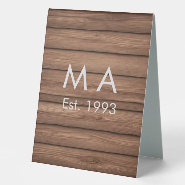 Brown rustic boho add name letter year date text (Front)