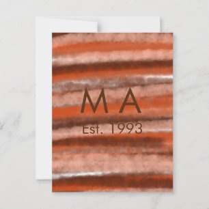 Brown rustic boho add name letter year date text postcard