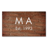 Brown rustic brick stone add name letter year date
