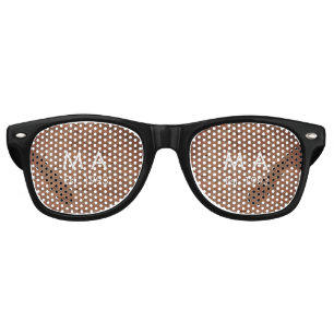 Brown rustic brick stone add name letter year date retro sunglasses