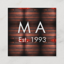 Brown rustic brick stone add name letter year date