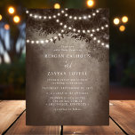 Brown Rustic Dreamy Tree String Lights Wedding Invitation<br><div class="desc">Create a magical ambiance for your special day with this Brown Rustic Dreamy Tree String Lights Wedding Invitation. Featuring enchanting string lights draped across a rustic brown tree, this invitation sets a romantic and whimsical tone for your wedding. Perfect for outdoor and evening ceremonies, the design captures the beauty of...</div>
