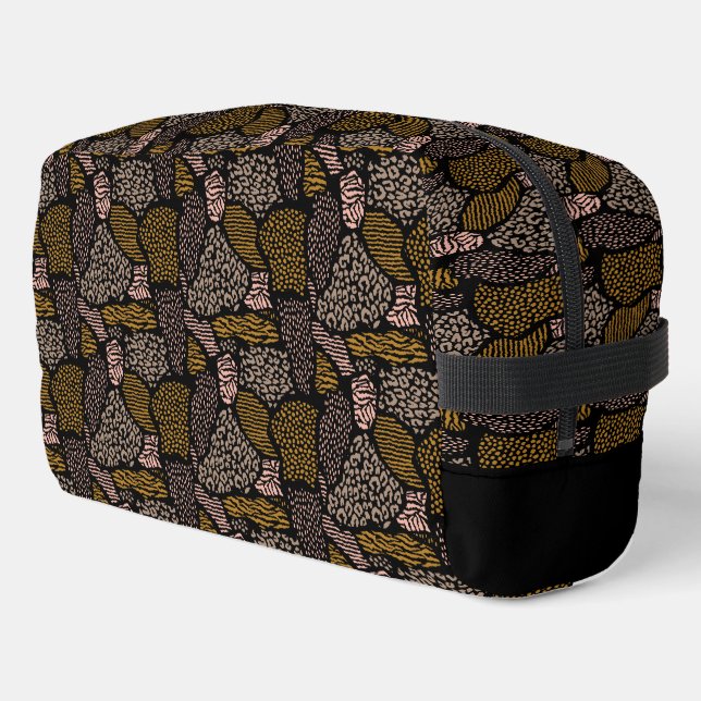 Brown Safari Animal Print Dopp Kit (Left Corner)