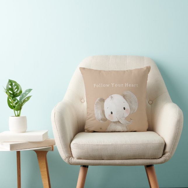 Brown Safari Follow Your Heart Elephant Cushion (Chair)