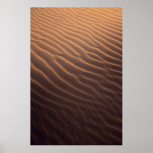 Brown sand with water in the morning poster