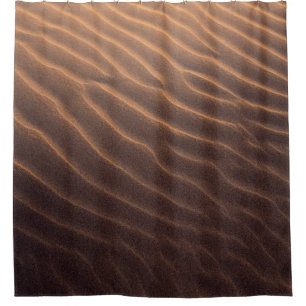 Brown sand with water in the morning shower curtain