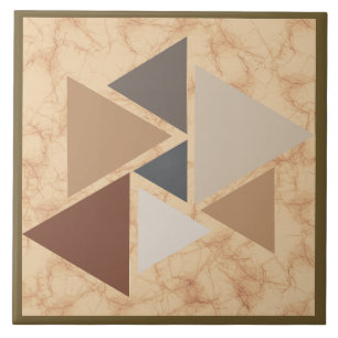 Brown Sandstone Geometric Pattern  Ceramic Tile