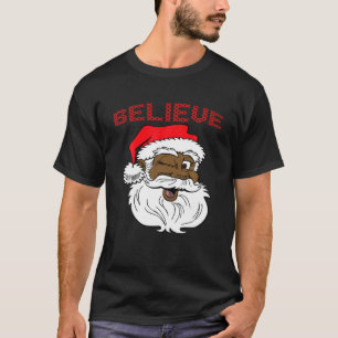 Brown Santa Hat Funny Christmas Pyjamas Family Mat T-Shirt