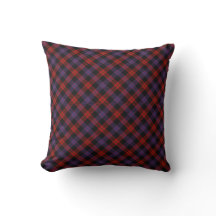Brown Scottish Clan Tartan Throw Pillow