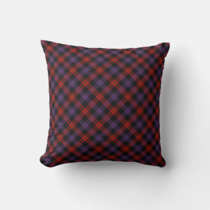 Brown Scottish Clan Tartan Throw Pillow