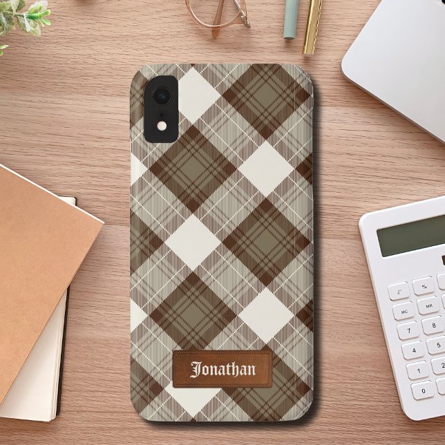 Brown Scottish Tartan Plaid Pattern Gift  Case-Mate iPhone Case (Creator Uploaded)