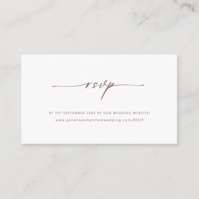 Brown Script Website RSVP  Enclosure Card (Front)