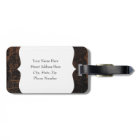 Brown Scuffed Leather Look Luggage Tag