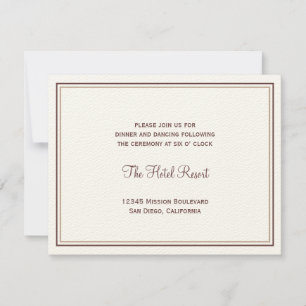 Brown seashell wedding wedding reception enclosure invitation