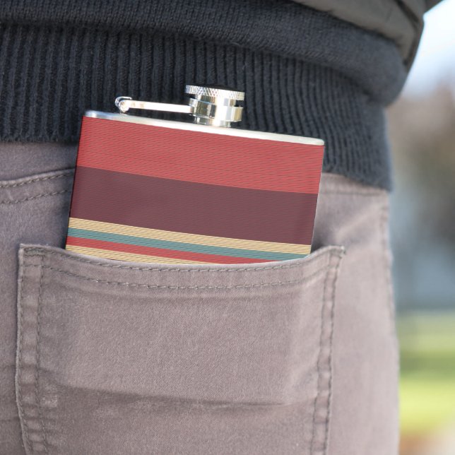 Brown Shades Stripe Hip Flask (In Situ)