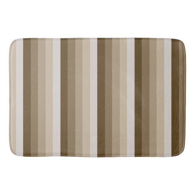 Brown shadow stripes bath mat (Front)