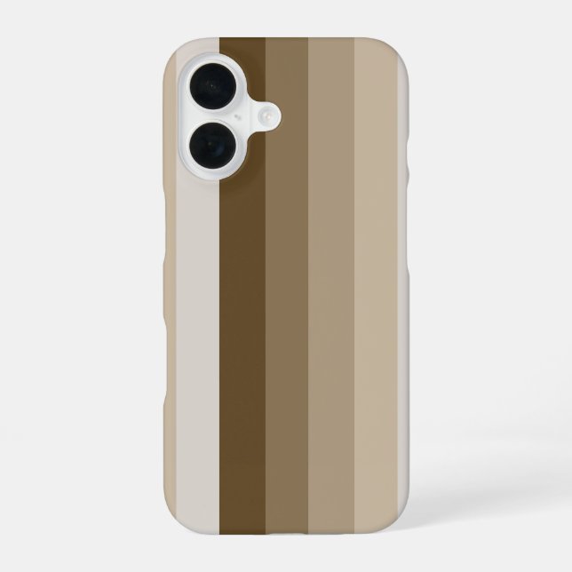 Brown shadow stripes iPhone 16 case (Back)