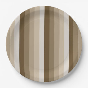 Brown shadow stripes paper plate