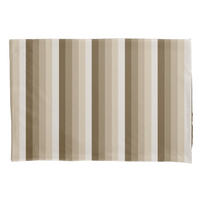 Brown shadow stripes pillowcase (Front)