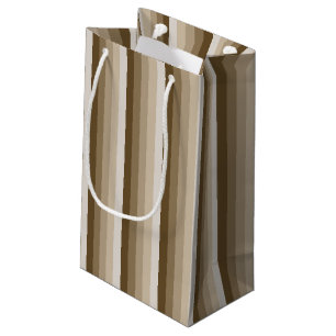 Brown shadow stripes small gift bag