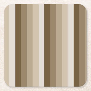 Brown shadow stripes square paper coaster