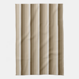 Brown shadow stripes tea towel