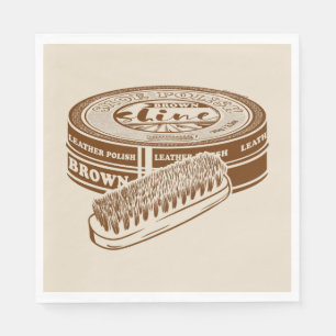 Brown shoe polish tin napkin