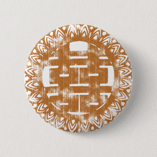 Brown Shuan Xi 6 Cm Round Badge