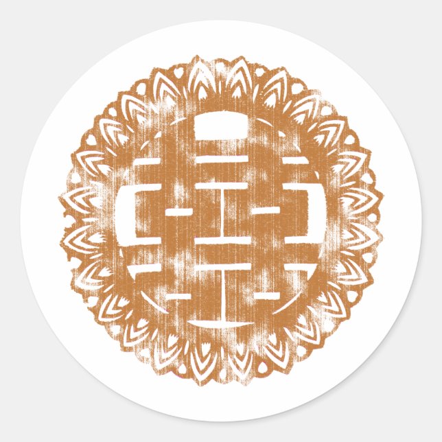 Brown Shuan Xi Classic Round Sticker (Front)