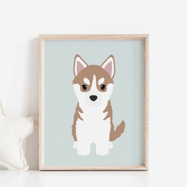 Brown Siberian Husky Puppy Kids Room Decor Poster (Creator Uploaded)