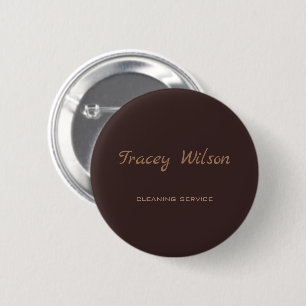 Brown simple business 6 cm round badge