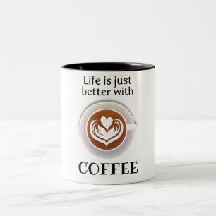 Brown Simple Coffee Quote Two-Tone Coffee Mug