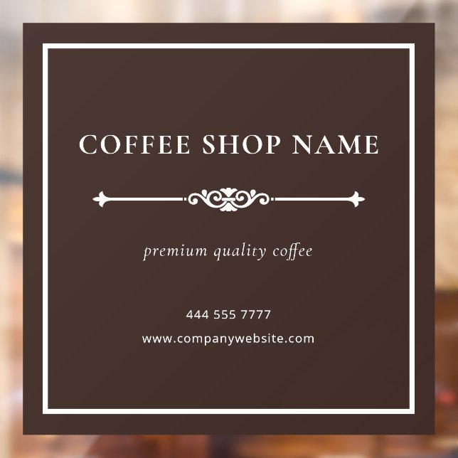 Brown Simple Coffee Shop Business Name White Frame (Sheet 2)