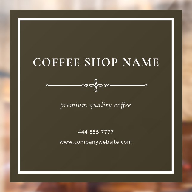 Brown Simple Coffee Shop Name White Frame Sign (Sheet 2)