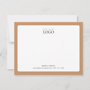Brown Simple Colour Logo Business Note Card