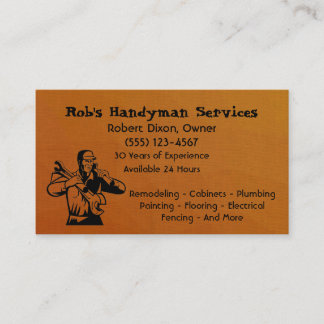 Brown Simple Handyman Business Card