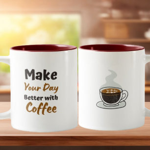 Brown Simple Illustration Coffee Mug