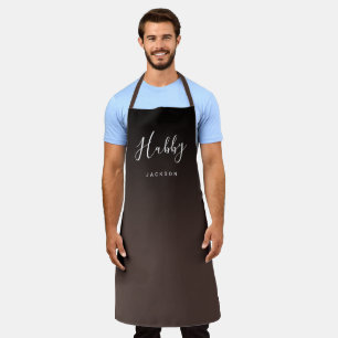 Brown simple personalised hubby apron