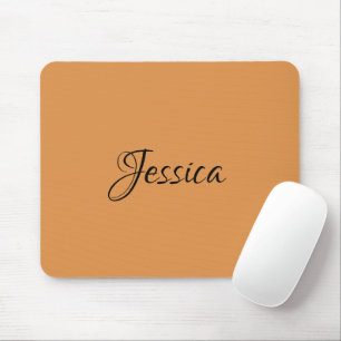 Brown simple script name plain mouse pad