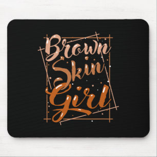 Brown Skin Girl Black Melanin Queen Magic Juneteen Mouse Pad