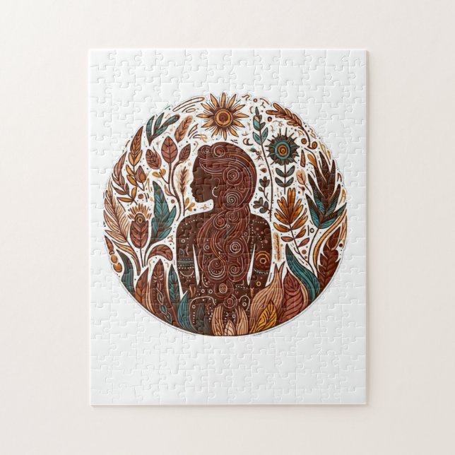 Brown skin lady  jigsaw puzzle (Vertical)