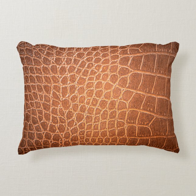 Brown skin leather texture use for background decorative cushion (Front)