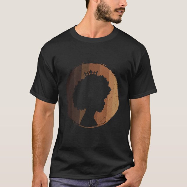 Brown skin Queen Melanin Dream Big Queen Natural A T-Shirt (Front)