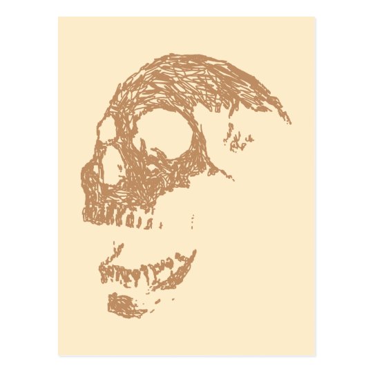 Brown Skull Design. Postcard