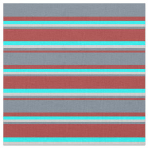 Brown, Slate Grey, Light Grey & Aqua Coloured Fabric