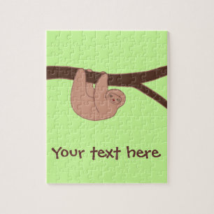 Brown Smiling Sloth with Heart Nose Jigsaw Puzzle
